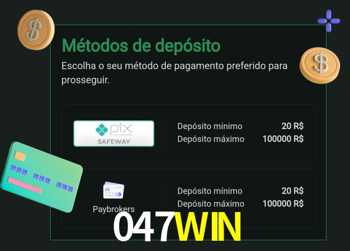 O cassino 047WIN oferece uma grande variedade de métodos de pagamento